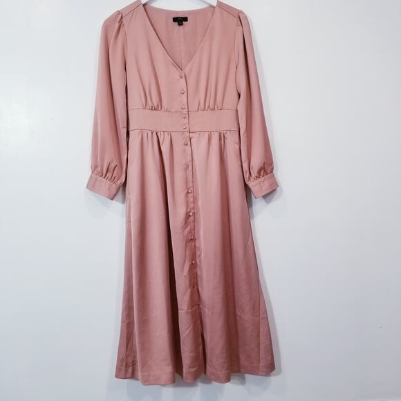 J. Crew Button Front A-Line Midi Dress - Picture 2 of 13